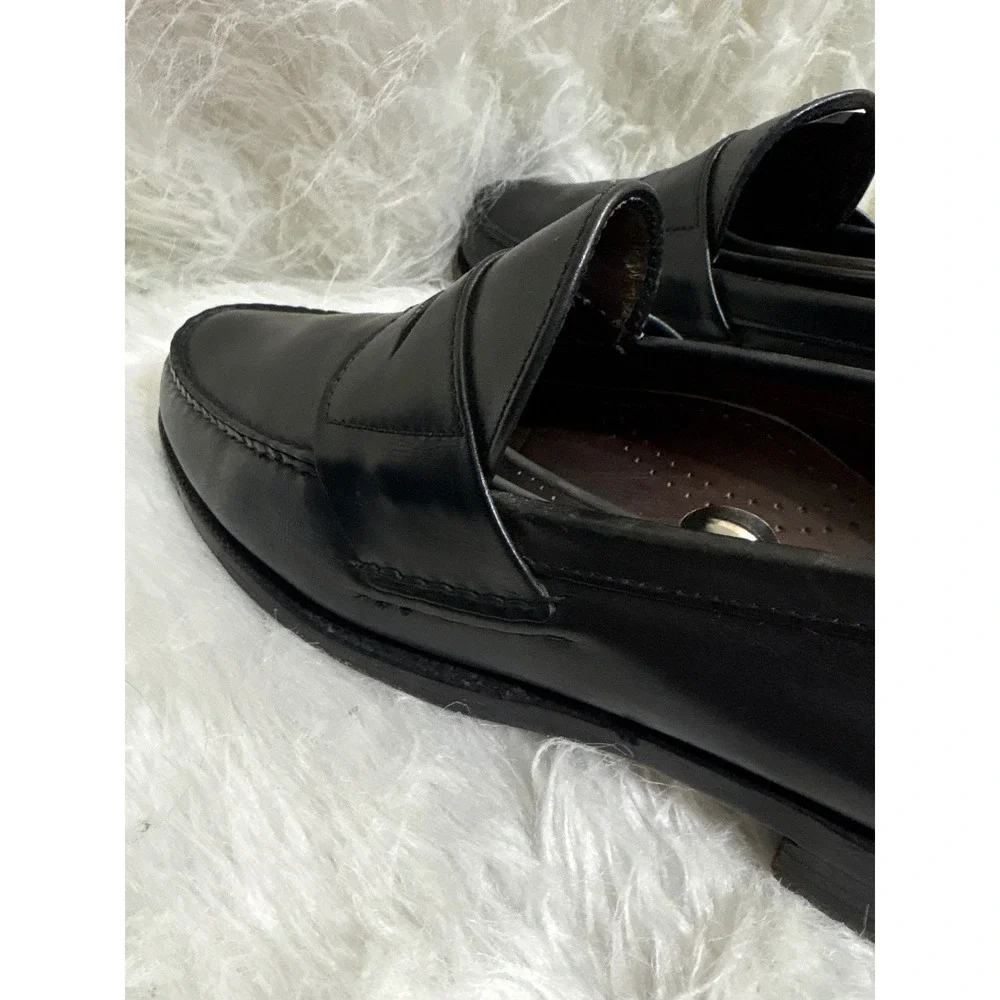 Johnston Murphy Penny Loafer Mens 10 A 246350 Black Leather Classic Dress Shoes